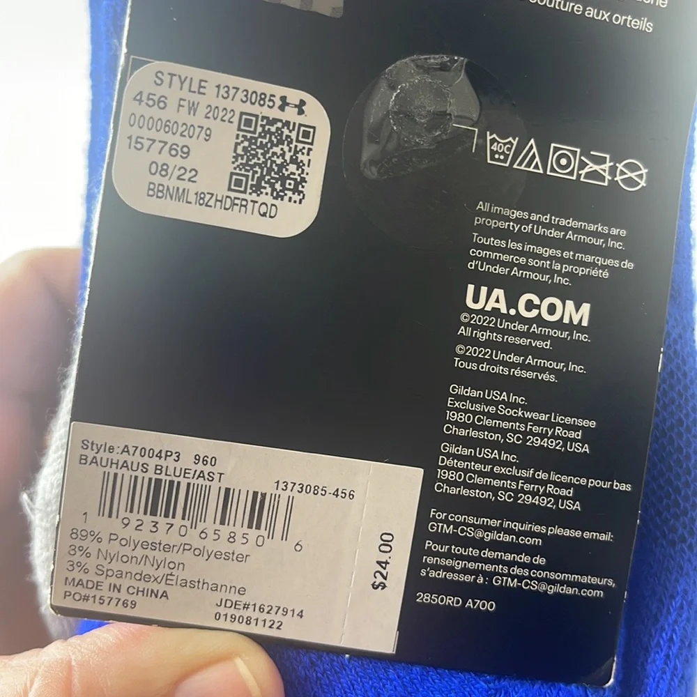 Under Armour UA 3-Maker 3 Pairs Socks Medium Blue